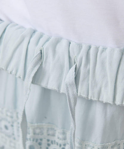 【復刻！】棉質蕾絲層疊長裙