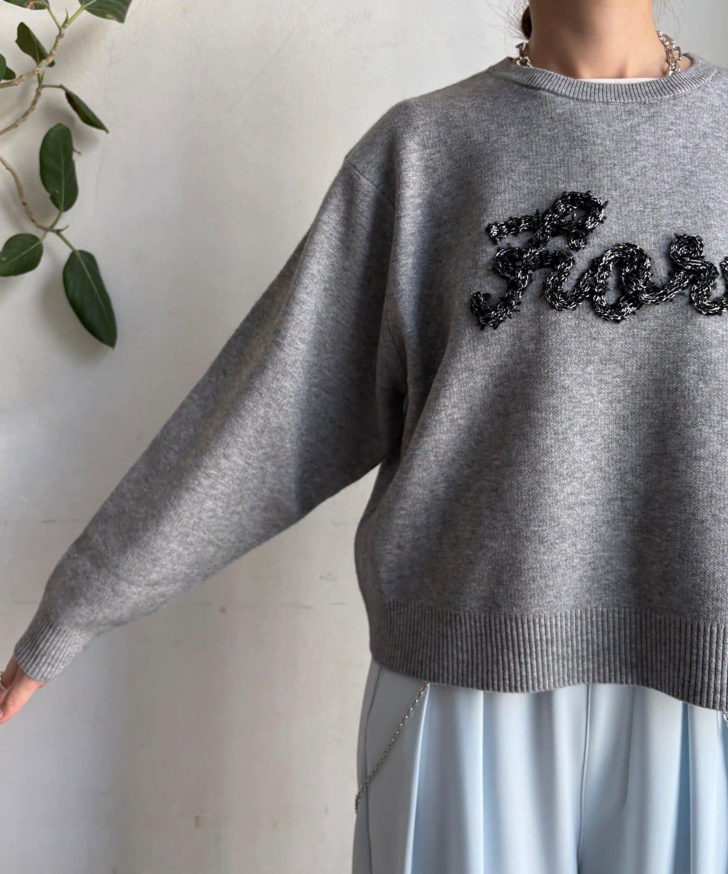 【套裝可搭配/官網限定】花呢織帶標誌針織衫