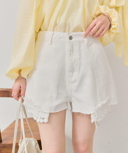 蕾絲口袋短褲