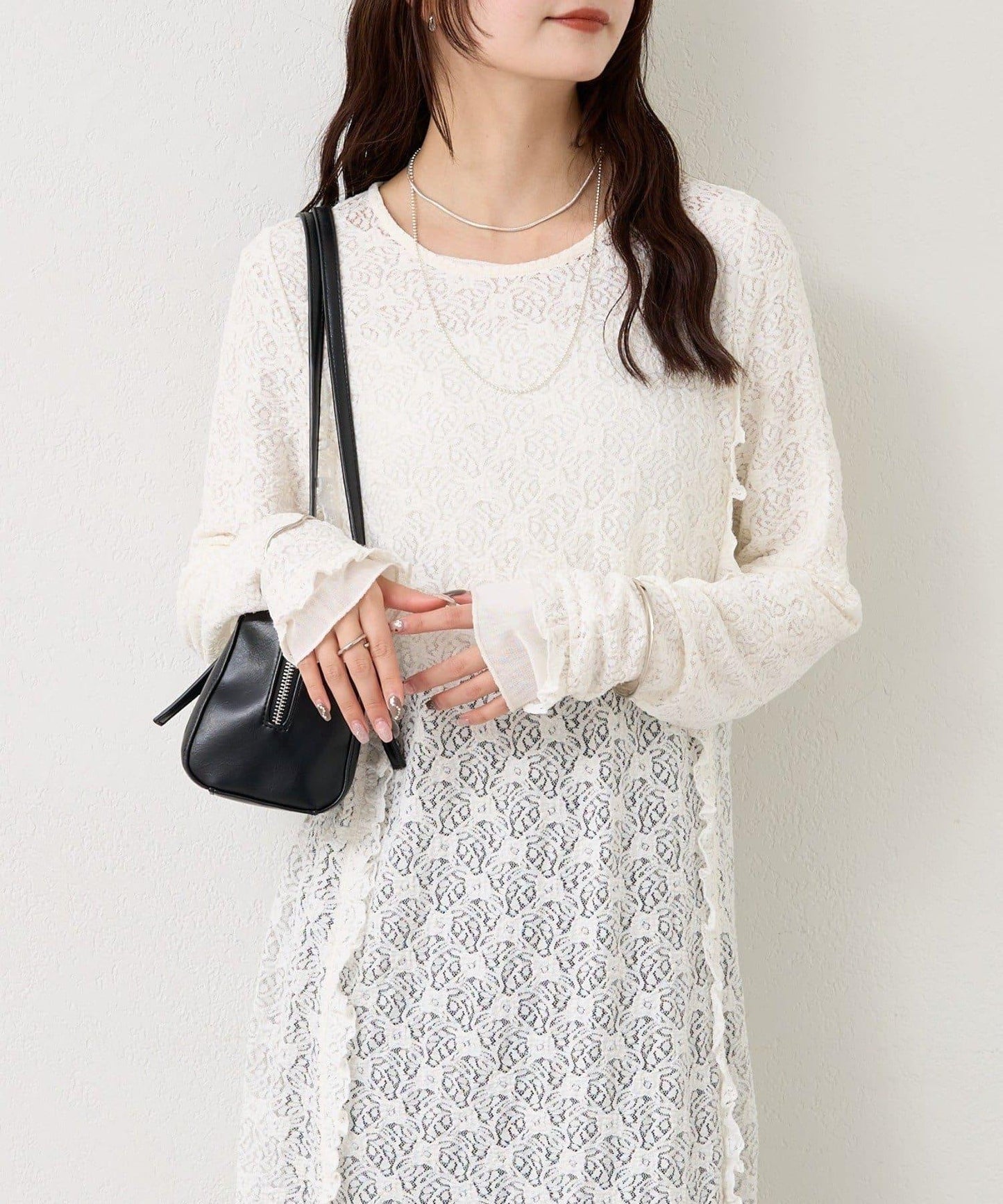 拼接蕾絲連衣裙