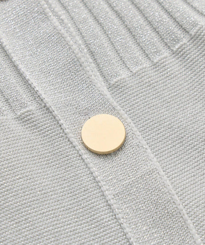 亮片荷葉邊前後兩穿開衫