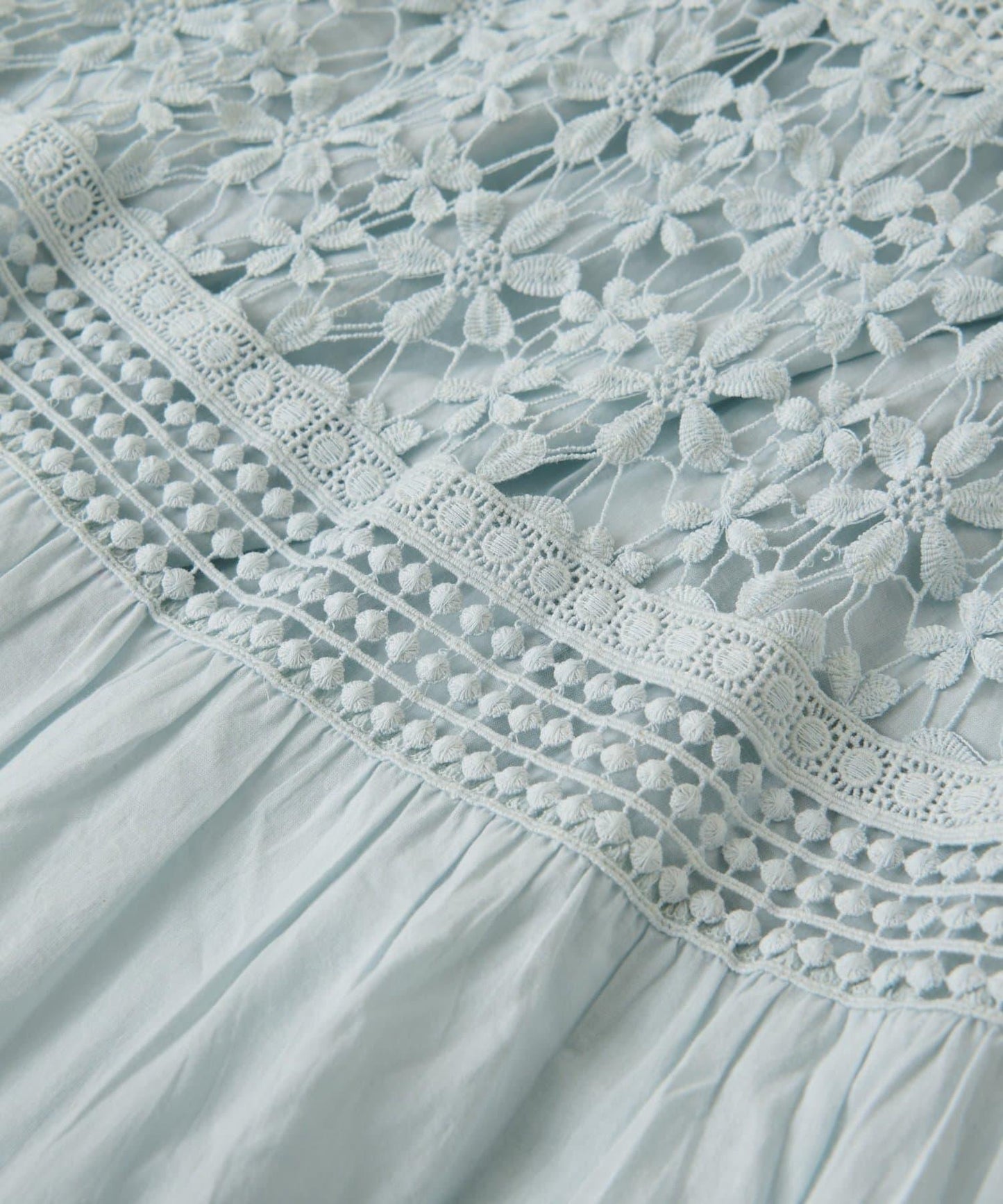 【復刻！】棉質蕾絲層疊長裙