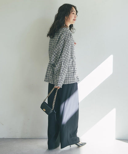 金色紐扣粗花呢夾克