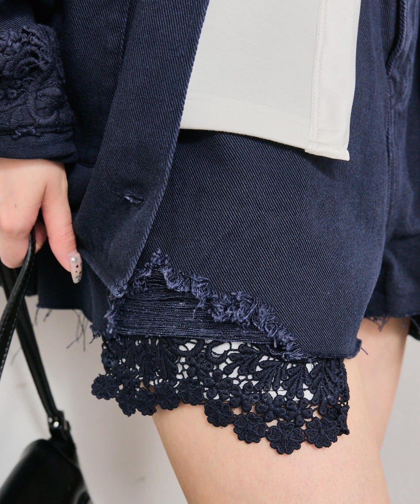 蕾絲口袋短褲