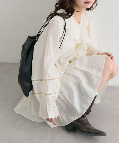 荷葉邊層疊迷你連衣裙