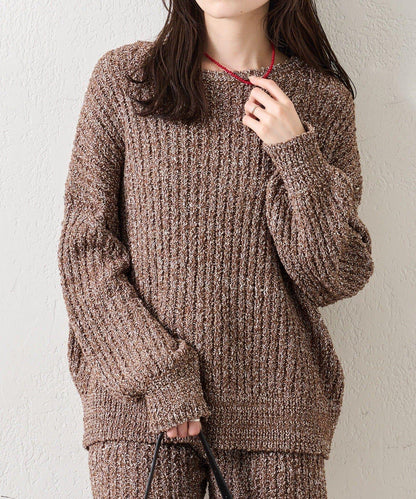 粗花紗開叉針織衫