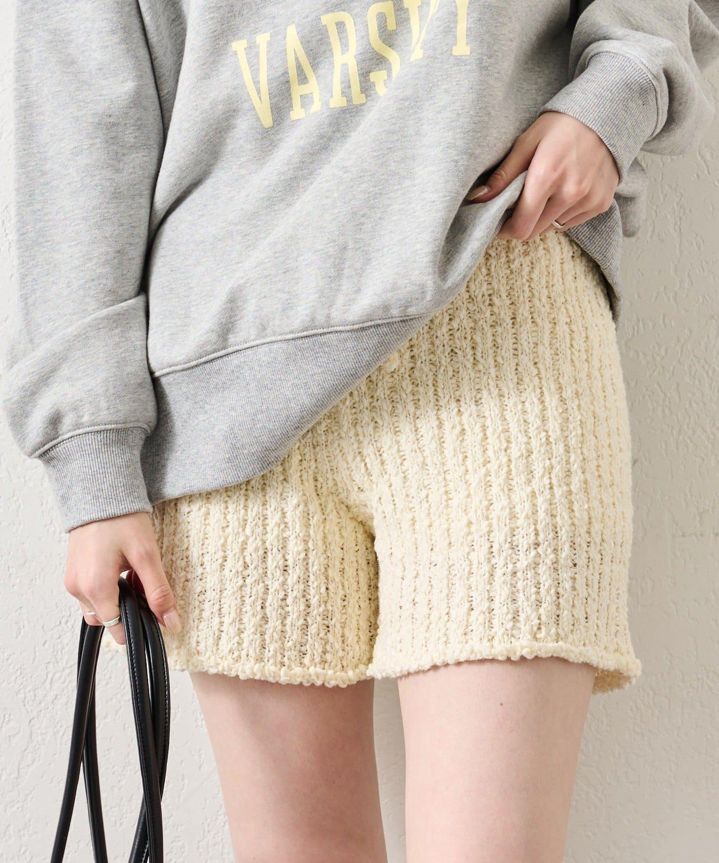 粗花紗針織長褲