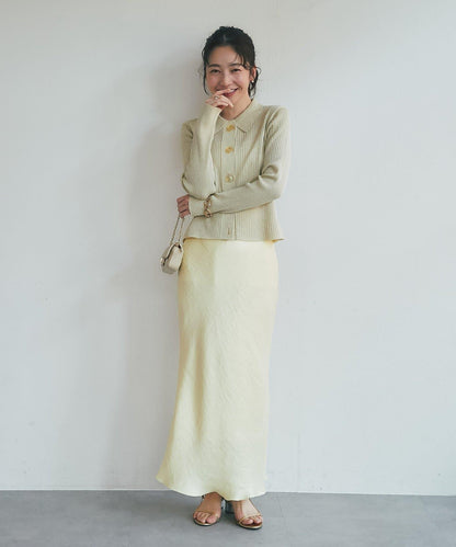 亮絲羅紋翻領開衫