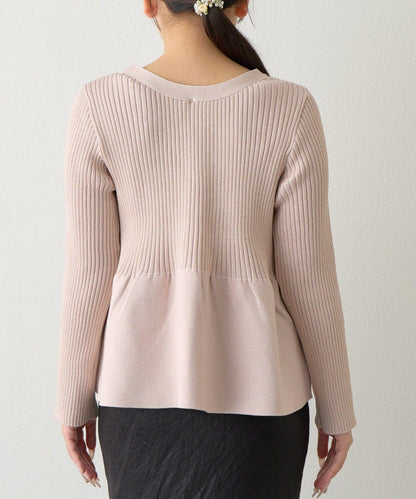 亮片荷葉邊前後兩穿開衫