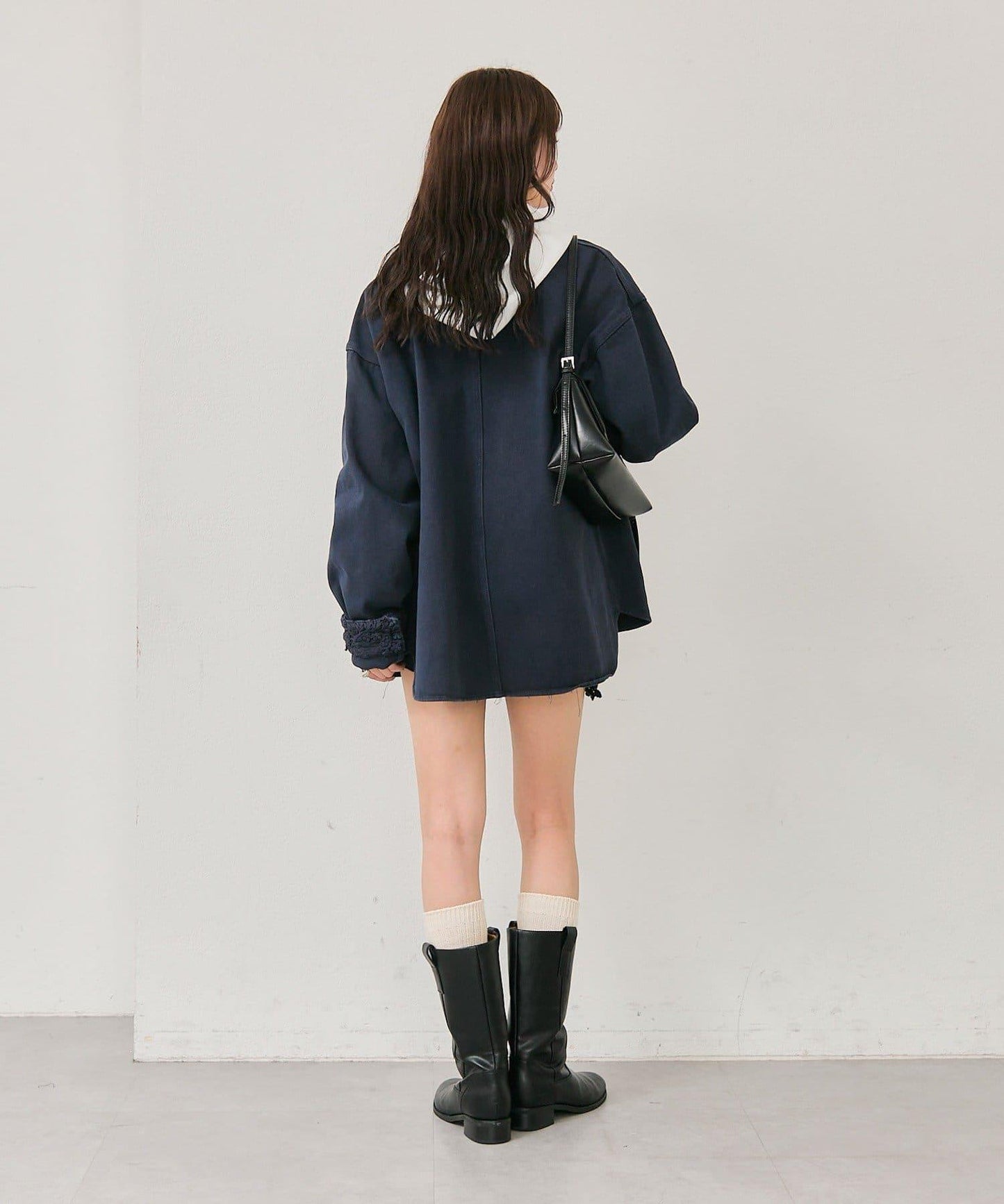 下襬蕾絲斜紋夾克