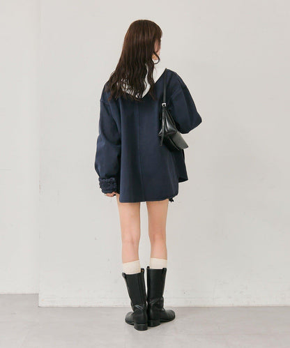 下襬蕾絲斜紋夾克