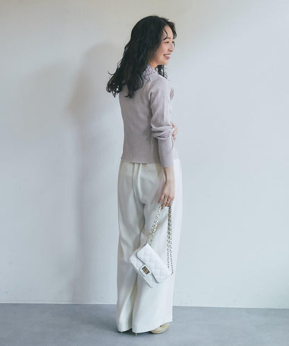 亮絲羅紋翻領開衫