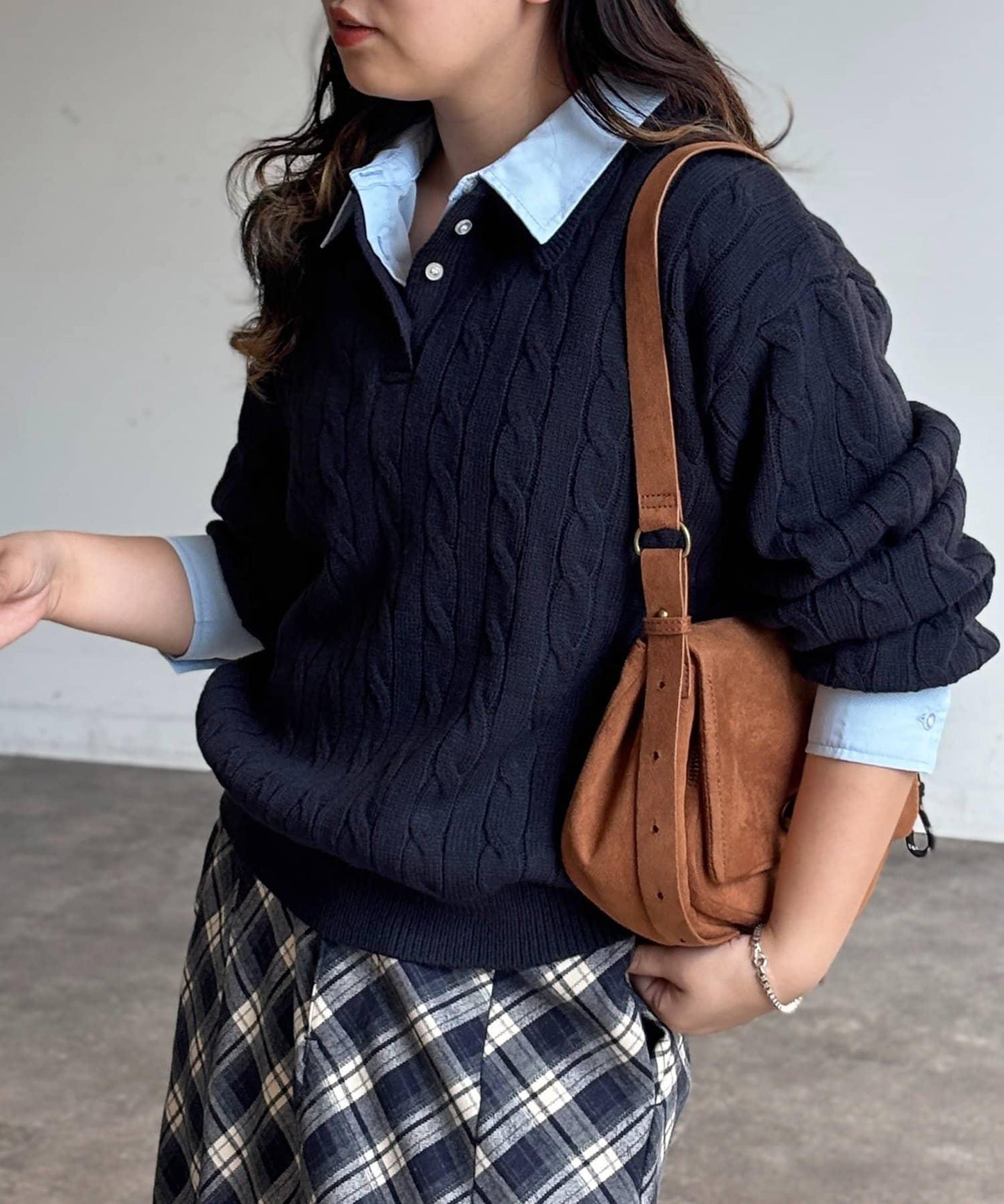 【U.S. POLO ASSN.】假兩件麻花針織POLO衫