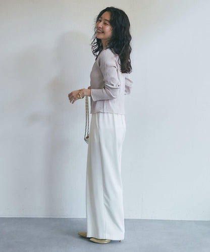 亮絲羅紋翻領開衫