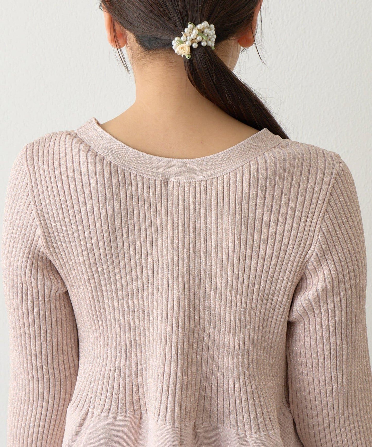 亮片荷葉邊前後兩穿開衫