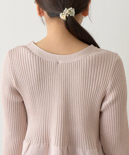 亮片荷葉邊前後兩穿開衫