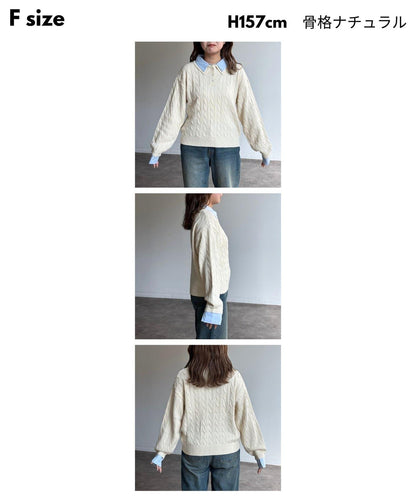 【U.S. POLO ASSN.】假兩件麻花針織POLO衫