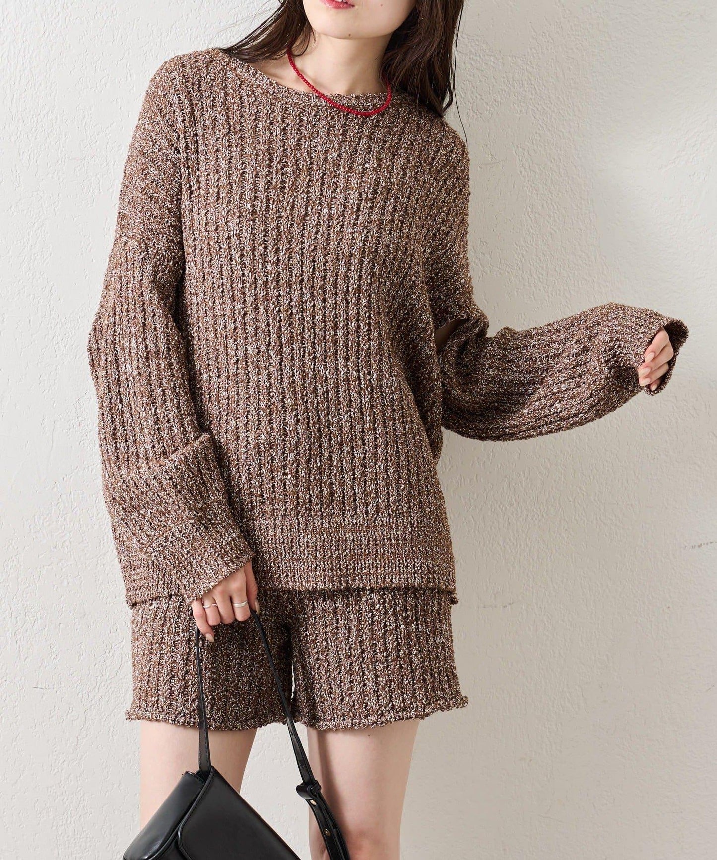 粗花紗針織長褲