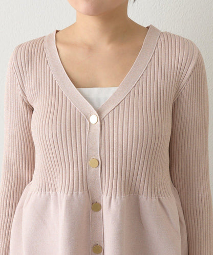 亮片荷葉邊前後兩穿開衫