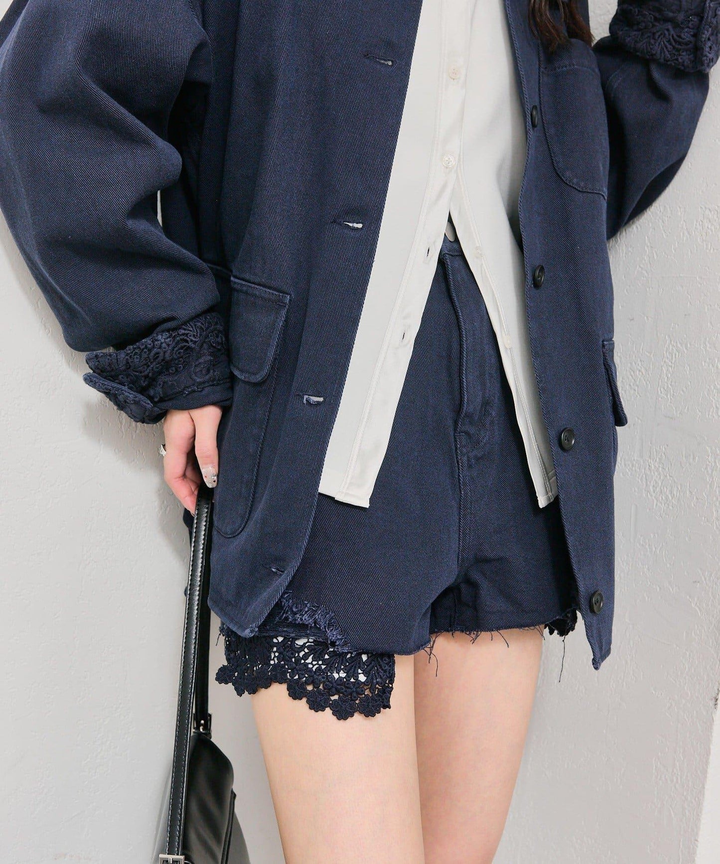 蕾絲口袋短褲