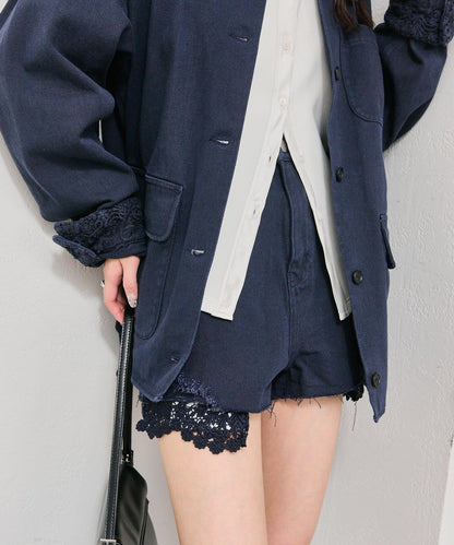 蕾絲口袋短褲