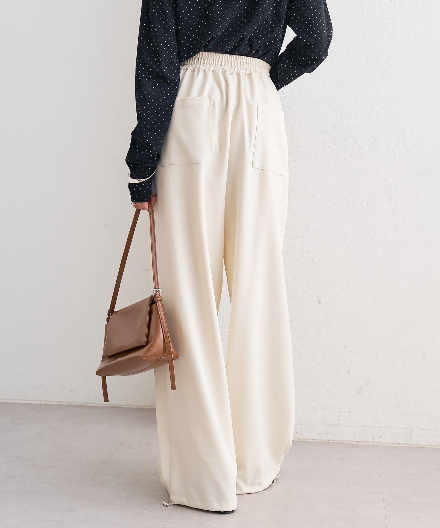 高腰褶皺休閒西裝褲