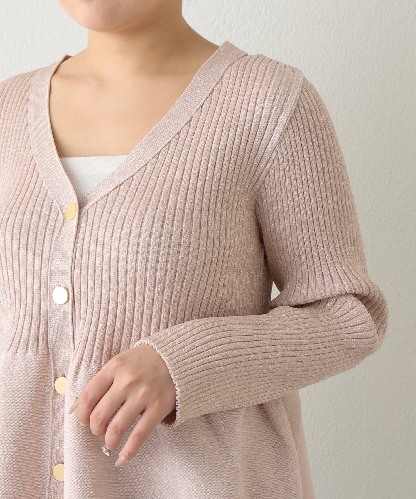 亮片荷葉邊前後兩穿開衫