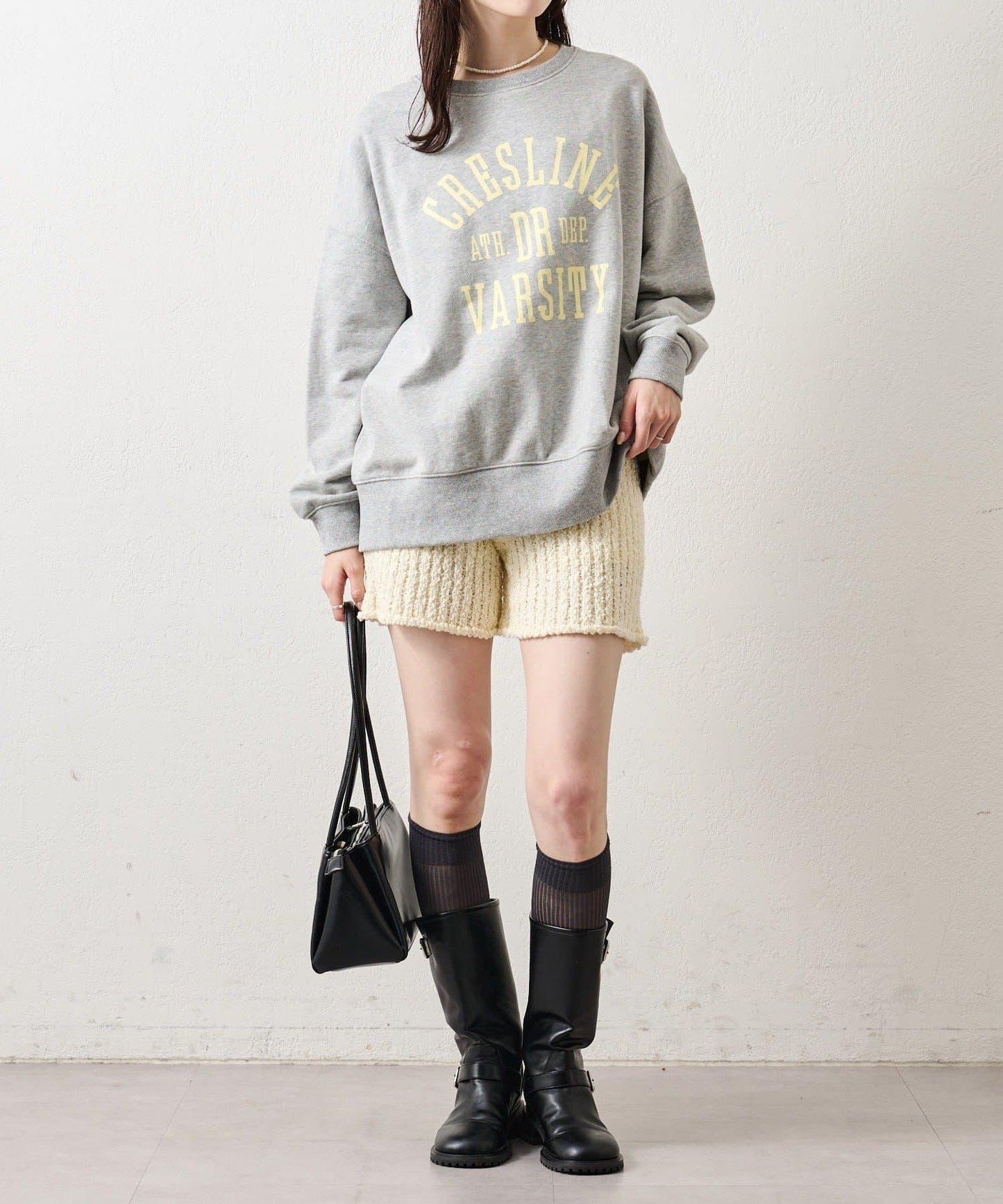 粗花紗針織長褲