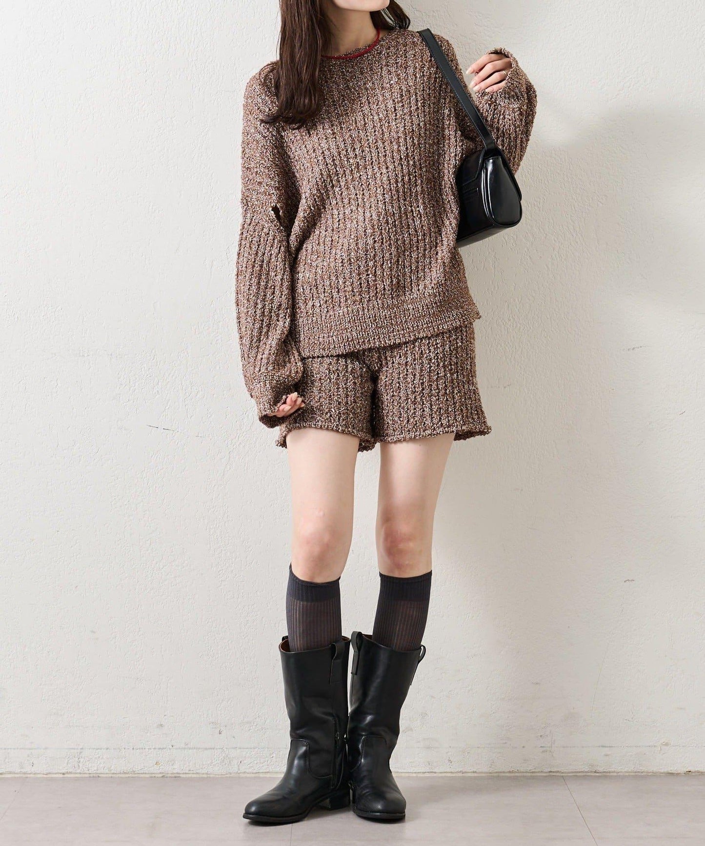 粗花紗針織長褲