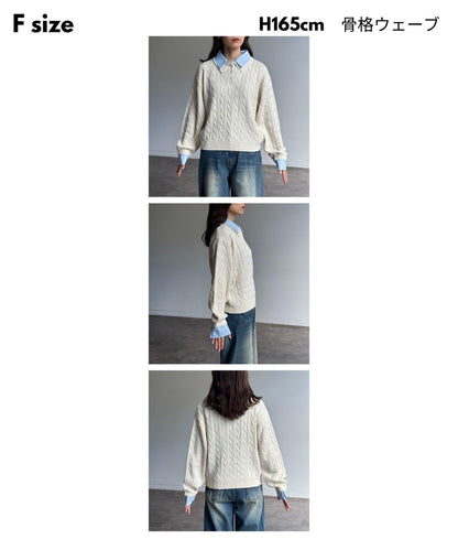 【U.S. POLO ASSN.】假兩件麻花針織POLO衫