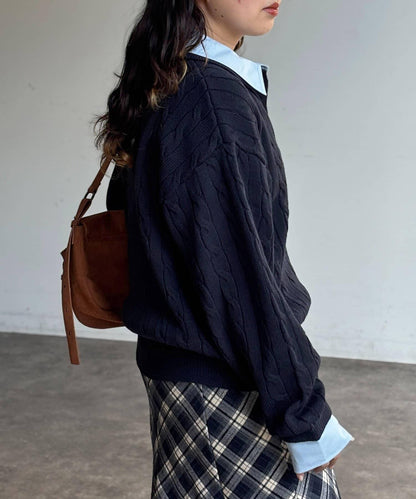 【U.S. POLO ASSN.】假兩件麻花針織POLO衫