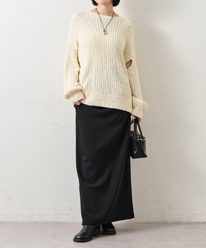 粗花紗開叉針織衫