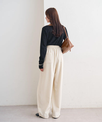 波點印花長袖T恤