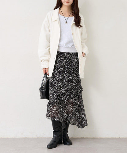 下襬蕾絲斜紋夾克