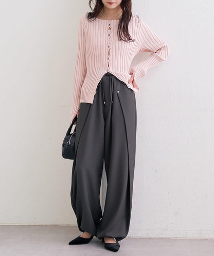 高腰褶皺休閒西裝褲