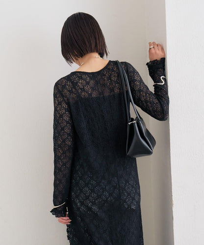 拼接蕾絲連衣裙