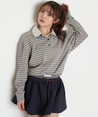 條紋翻領T恤