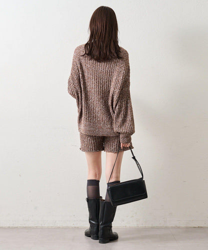 粗花紗針織長褲