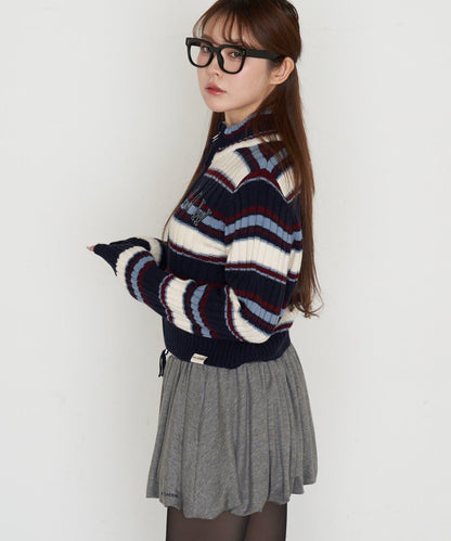 Logo高領拉鍊針織衫