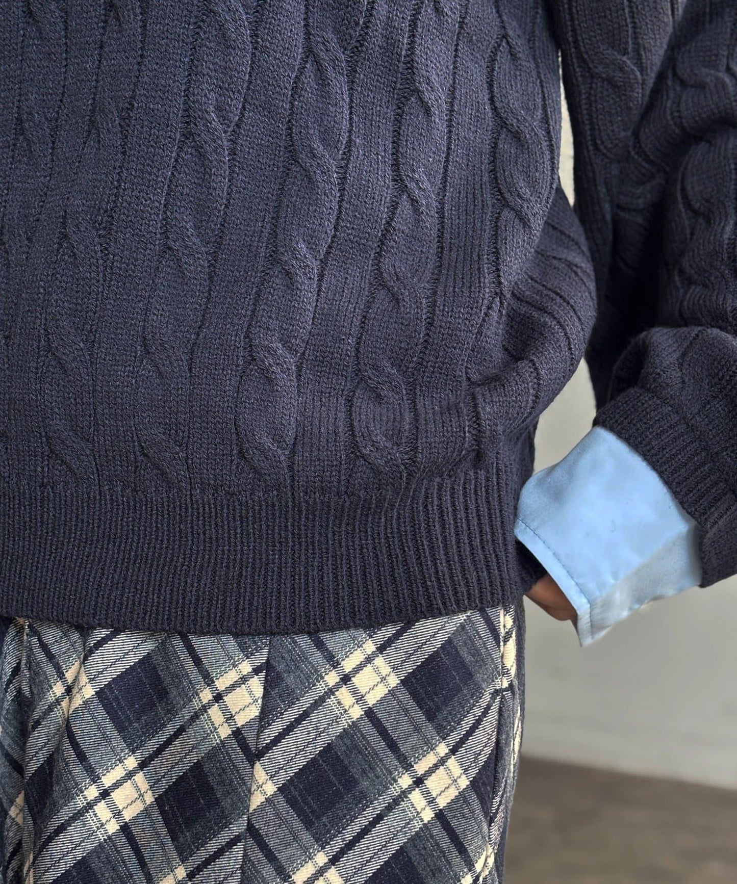 【U.S. POLO ASSN.】假兩件麻花針織POLO衫