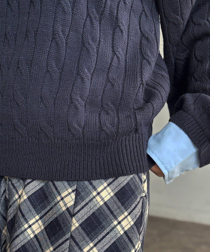 【U.S. POLO ASSN.】假兩件麻花針織POLO衫