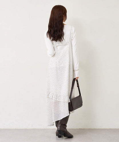 花邊下襬吊帶連衣裙