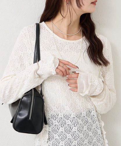 拼接蕾絲連衣裙