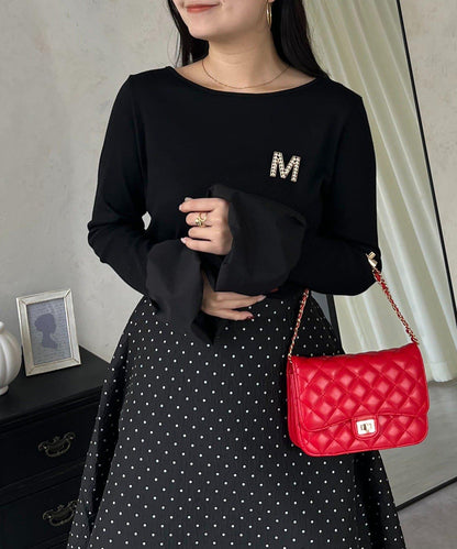 泡泡袖羅紋針織上衣