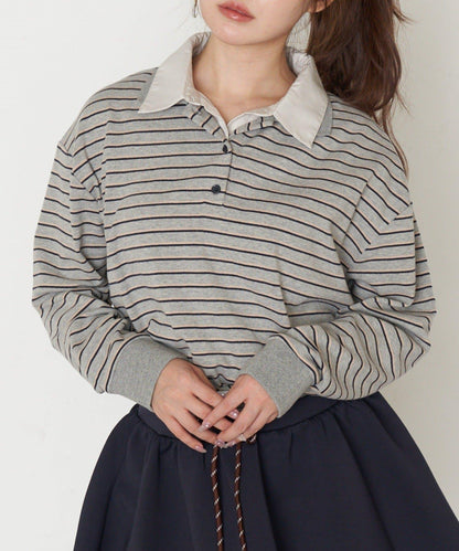 條紋翻領T恤