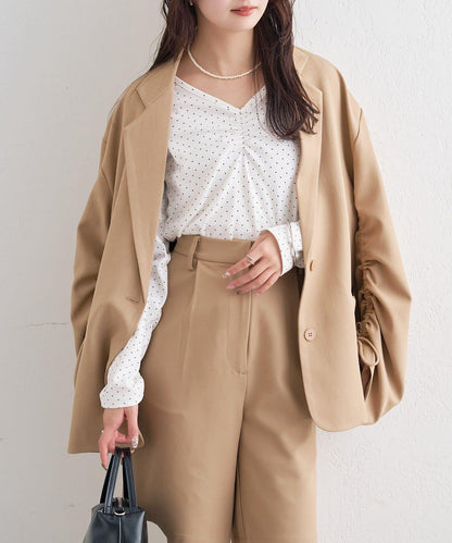 波點印花長袖T恤