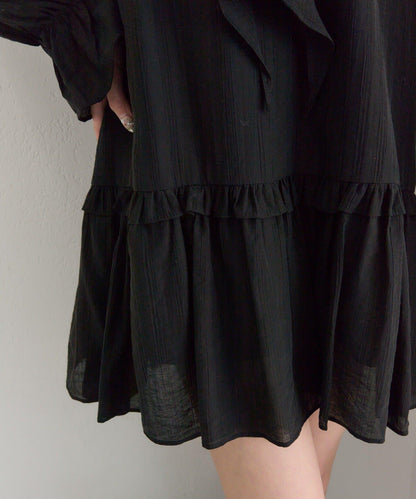 荷葉邊層疊迷你連衣裙