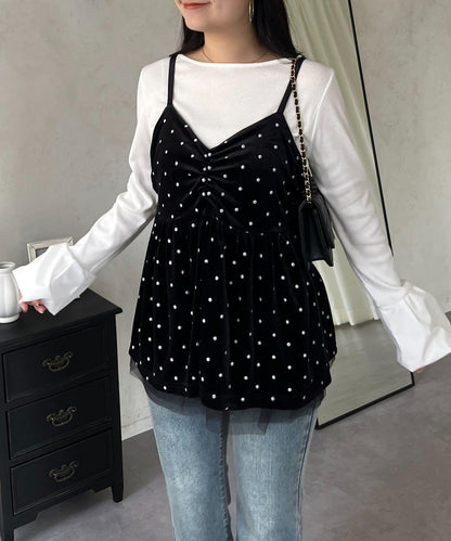 泡泡袖羅紋針織上衣