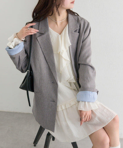 荷葉邊層疊迷你連衣裙