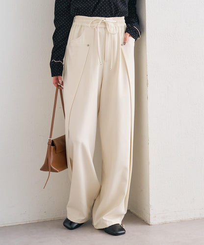 高腰褶皺休閒西裝褲